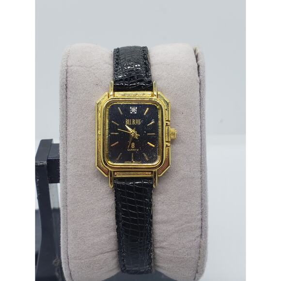 Bill Blass women's watch, 300-2Y51. Blue square face with gold accents - Picture 2 of 9